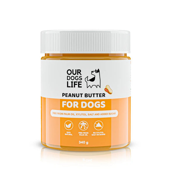 Beurre de Cacahuètes Pour Chiens Our Dogs Life 340g - La Patte Verte