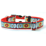 Red Flower dog collar