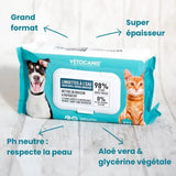 Lingettes Nettoyantes pour Chat et Chien Grand Format - La Patte Verte