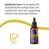 Soin des oreilles à base d'argent colloïdal pour chats – avec extraits botaniques - La Patte Verte